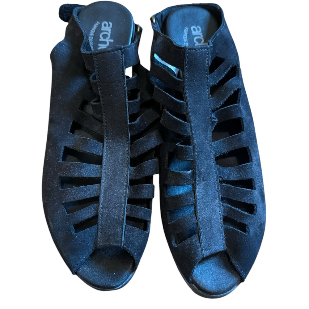 Arche Enexor Slingback Sandals. Black Nubuck. Size 8 (39). EUC